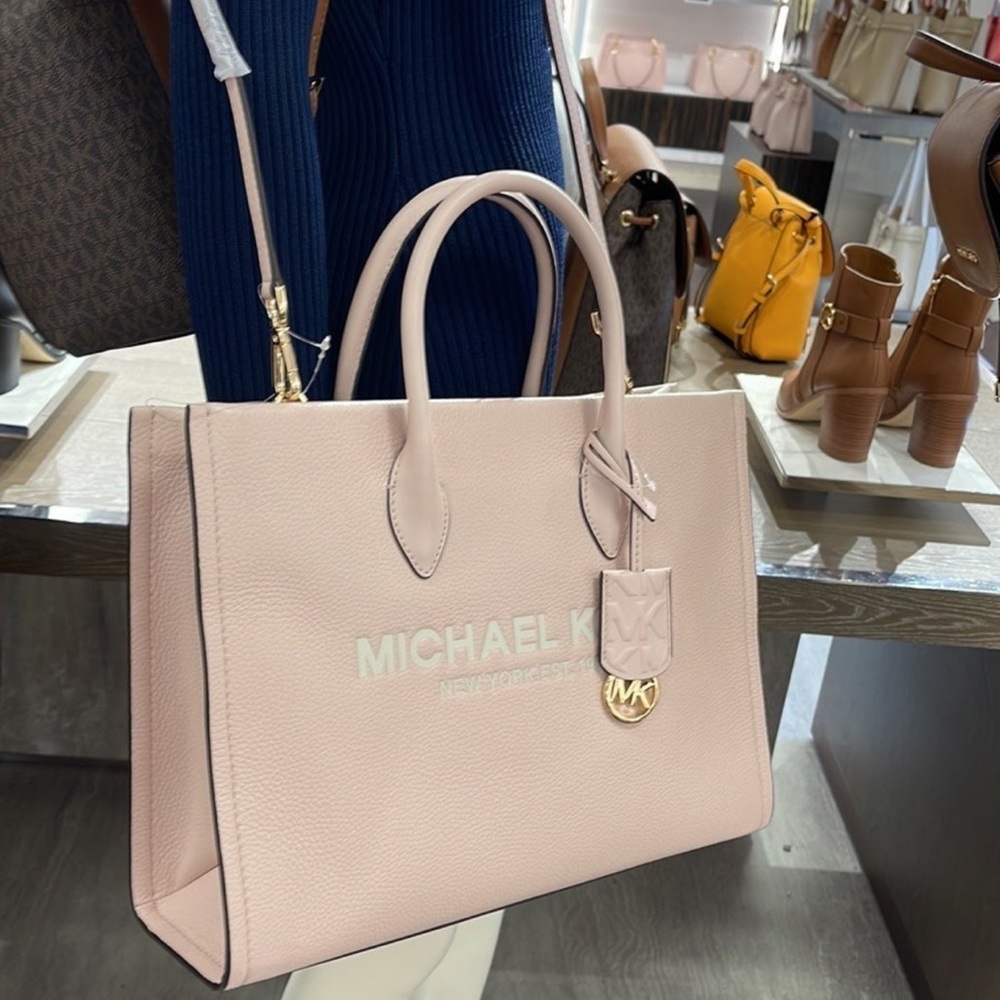 Michael Kors Bag Shoulder Bag Mirella Md Ew Tote Bag Powder Blush Multi Leather - Picture 12 of 12
